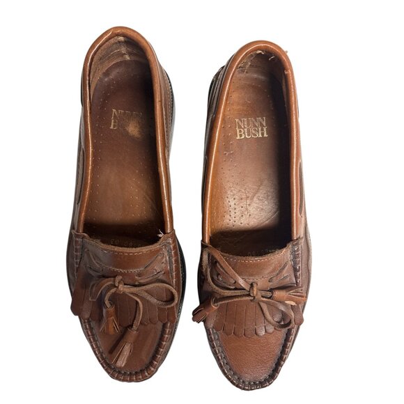 Nunn Bush Mens Brown Leather Tassel Loafers Size 8.5m - Picture 2 of 9